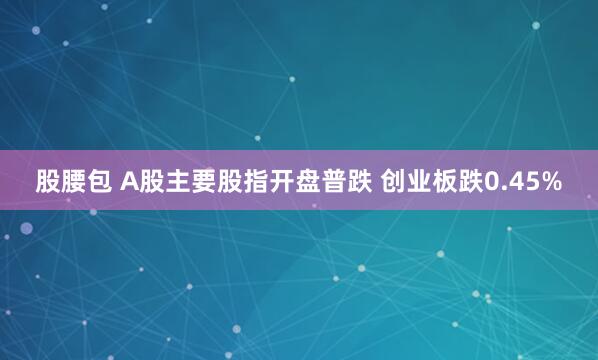 股腰包 A股主要股指开盘普跌 创业板跌0.45%